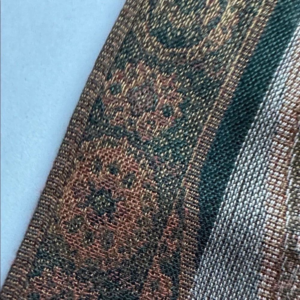 Scarf wrap Womens 21X70’ Fringe Floral Bohemian Gold brown pink green luxury